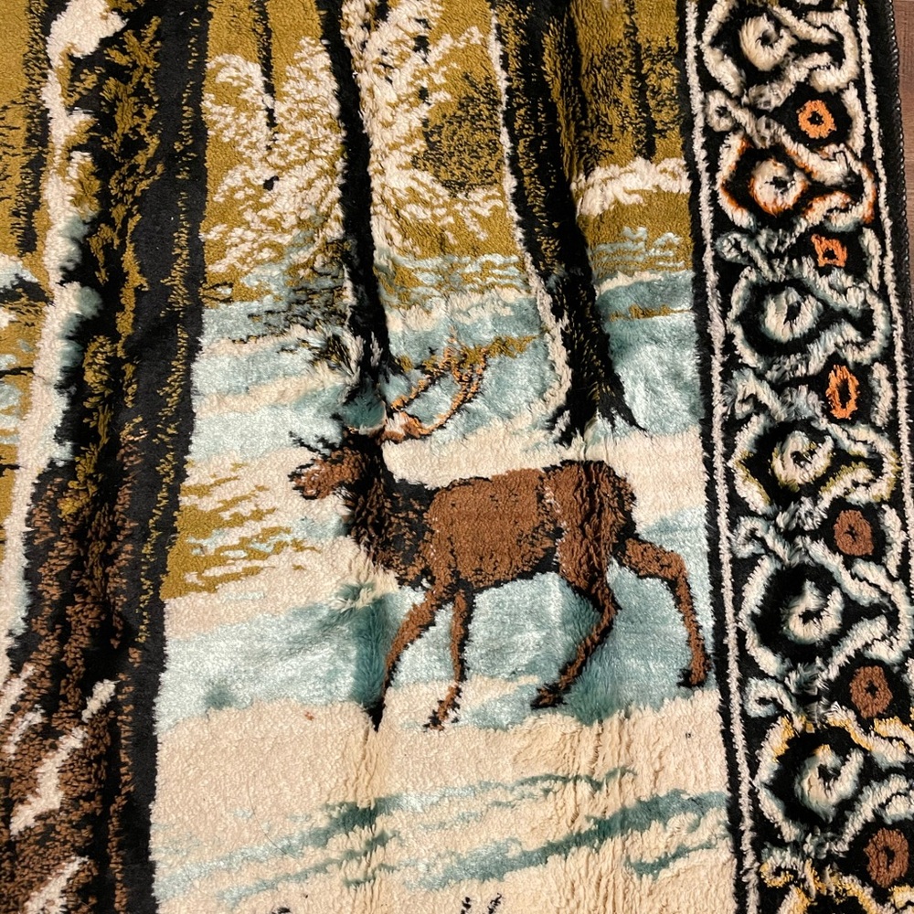 VTG Winter Forest Deer Tapestry - Made in Italy - Picture 2 of 6